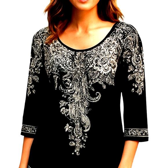 Maggy L 10 Women's Black Long Bell Sleeve Maxi BOHO Dress Miss Size Medium M - Picture 1 of 6